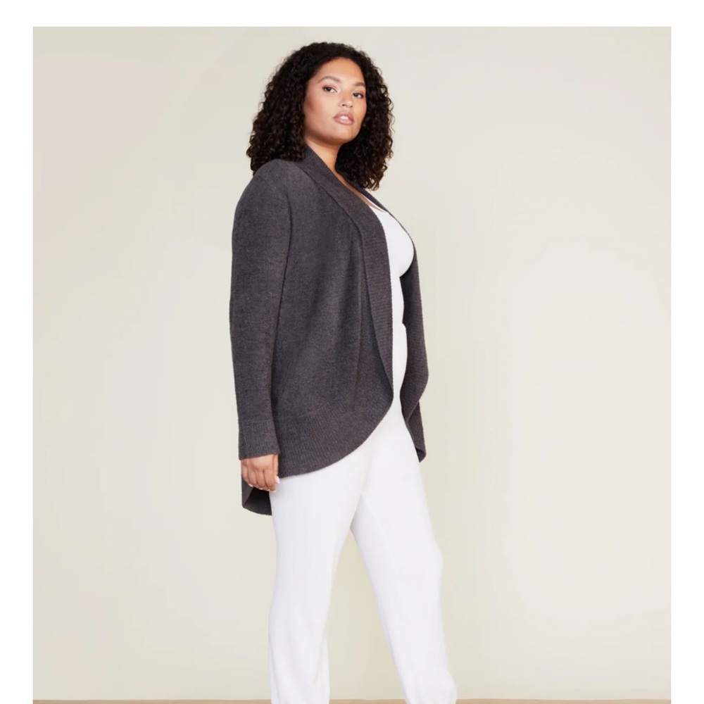 Barefoot Dreams Cozy Chic Lite Circle Cardigan Dark Gray Medium